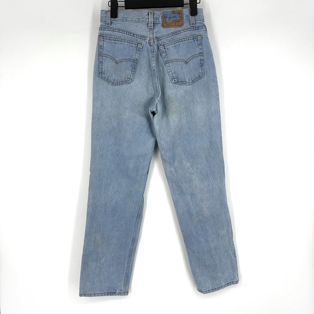Vintage 1990's Levi's 701 Student Fit High Rise Straight Leg Jeans Light Wash 26 - Picture 3 of 6